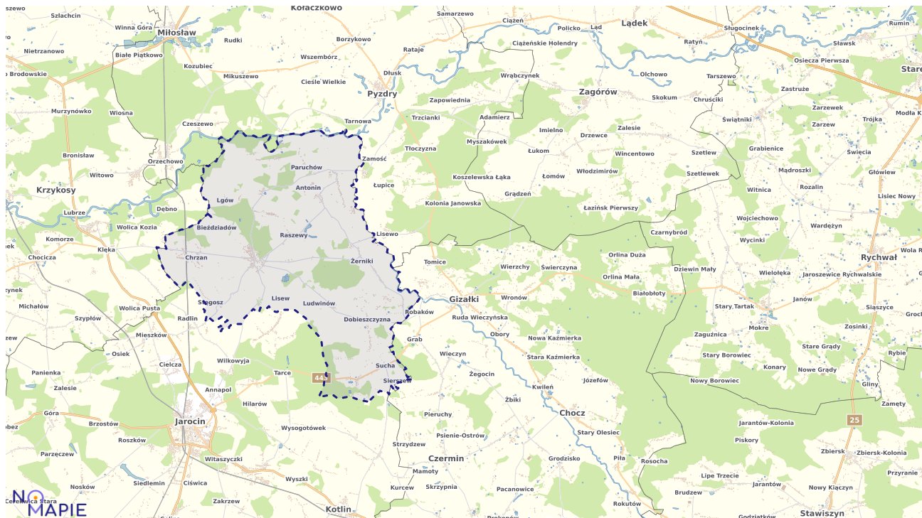 Mapa obszarów ochrony przyrody Żerkowa