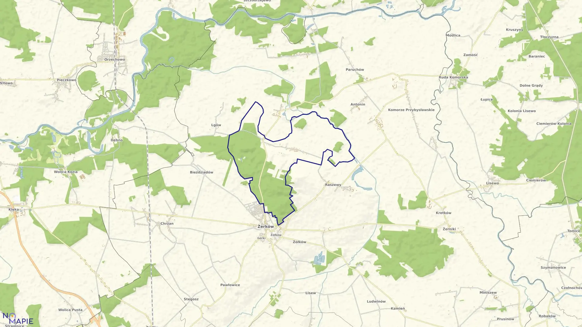 Mapa obrębu BRZÓSTKÓW w gminie Żerków